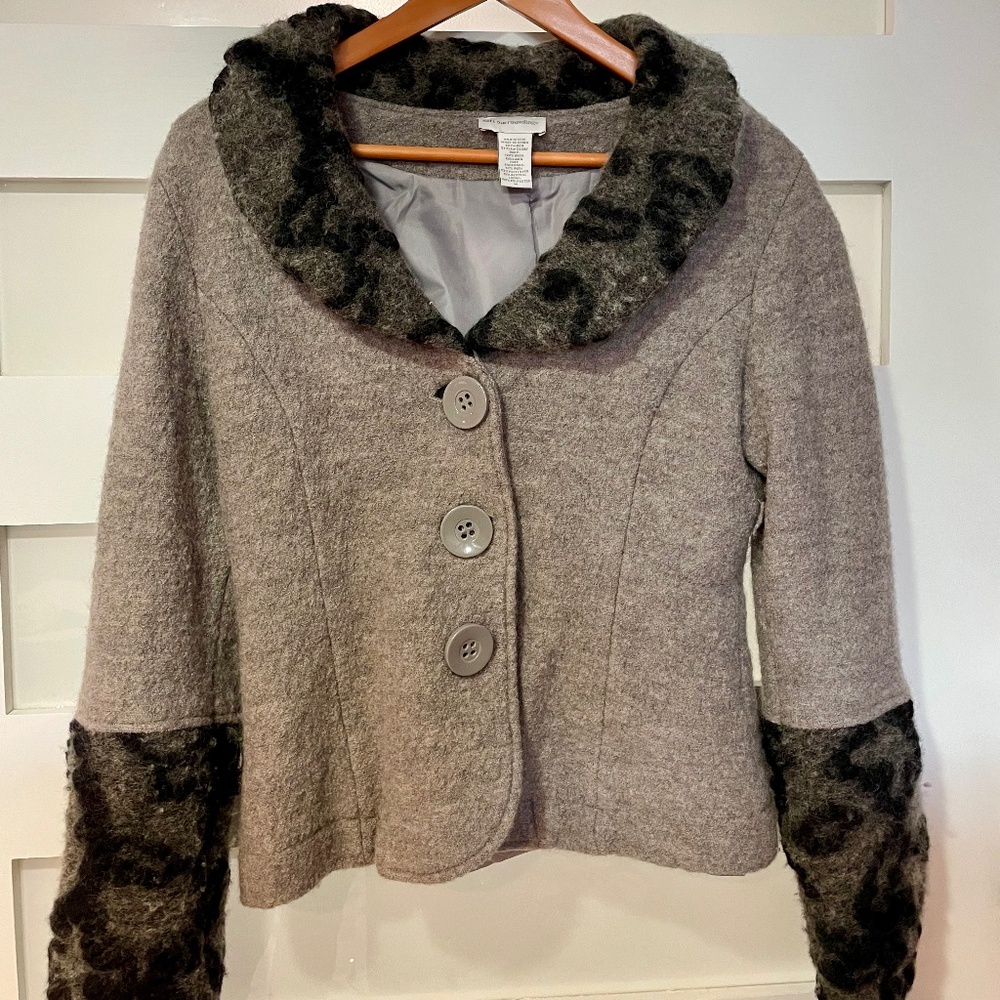 Unique Gray and Black Wool Jacket